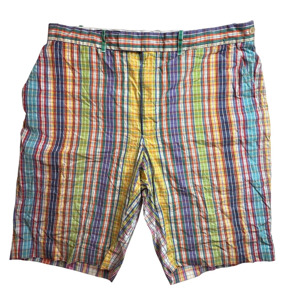 Polo Ralph Lauren Mens Multi Color Plaid Madras Shorts Size 36 Preppy READ